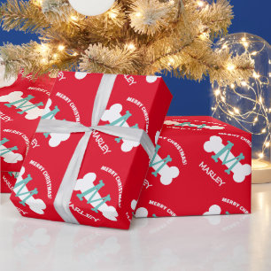 Cadeau Papier d'emballage de Noël rouge mou pour chien de