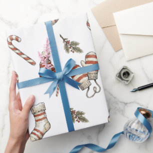 Cadeau Papier d'emballage de Noël rustique d'hiver
