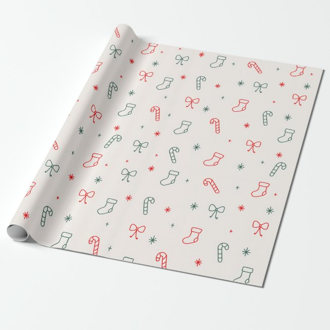 Cadeau Papier d'emballage de Noël simple (Déroulé)