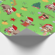Papier d'emballage de Noël Sloth