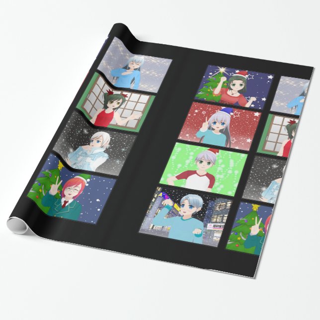Cadeau Papier d'emballage de Noël style Anime (Déroulé)