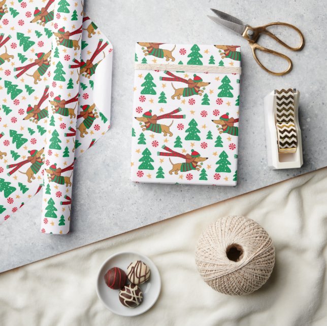 Cadeau Papier d'emballage de Noël teckel (Artisanat)
