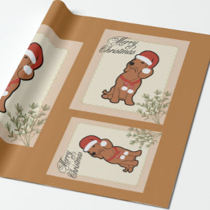 Cadeau Papier d'emballage de Noël teckel