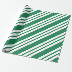 Cadeau Papier d'emballage de Noël vert bonbons menthe