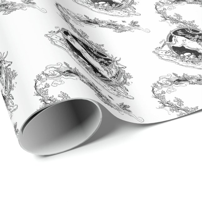 Cadeau Papier d'emballage de Noël vintage de renne (Coin rond)