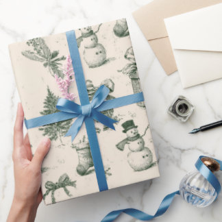 Cadeau Papier d'emballage de Noël vintage design rétro