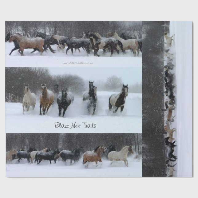 Cadeau Papier d'emballage de nouveau cheval de traînées (Plat)