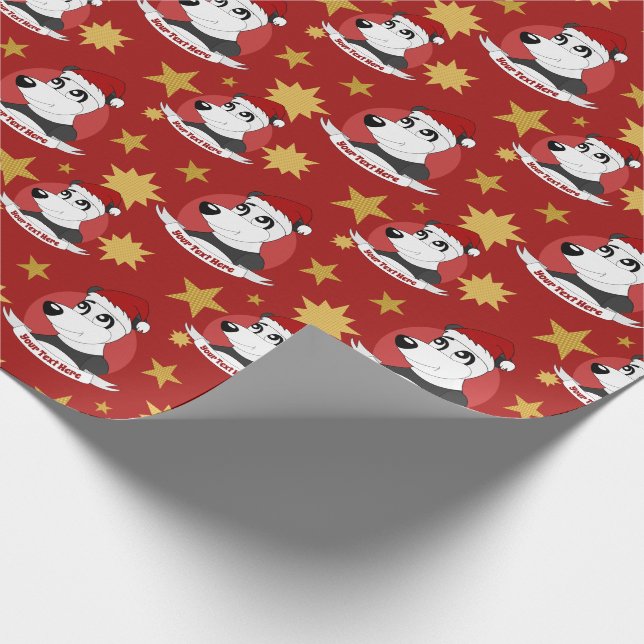 Cadeau Papier d'emballage de panda de Noël (Coin)