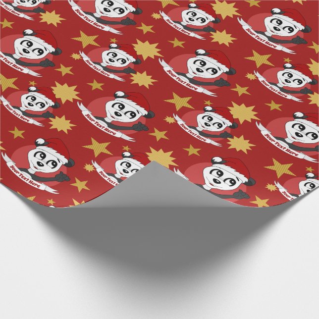 Cadeau Papier d'emballage de panda de Noël (Coin)