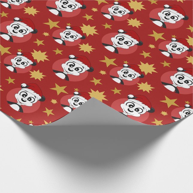 Cadeau Papier d'emballage de panda de Noël (Coin)