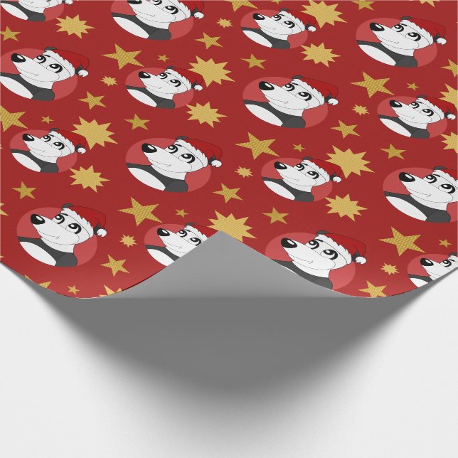 Cadeau Papier d'emballage de panda de Noël (Coin)