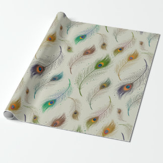 Cadeau Papier d'emballage de paon de motif élégant de