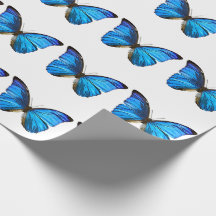 Papier d'emballage de papillon bleu
