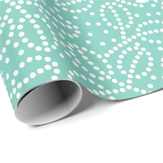 Cadeau Papier d'emballage de papillon de turquoise (Coin rond)