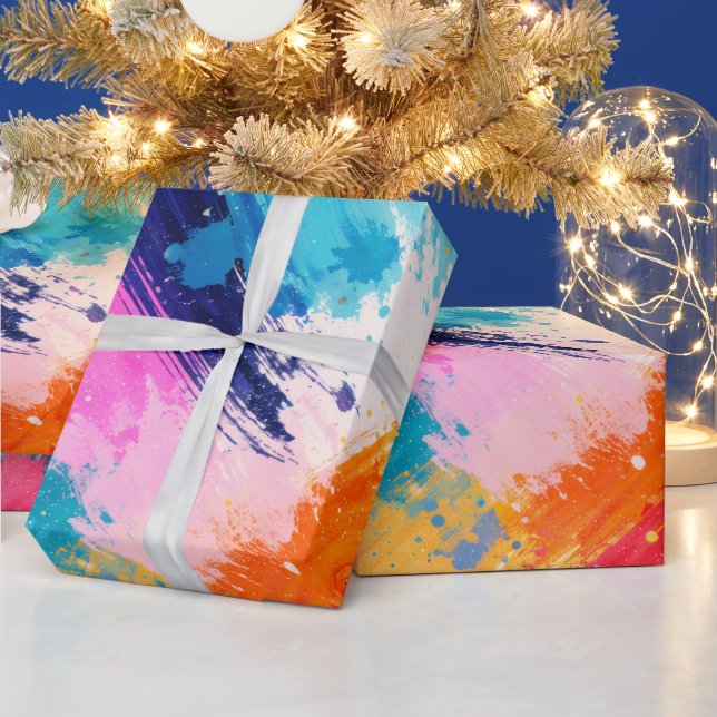 Cadeau Papier d'emballage de peinture de couleur (Vacances)