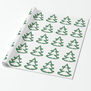 Cadeau Papier d'emballage de pin vert
