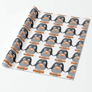 Cadeau Papier d'emballage de pingouin mignon