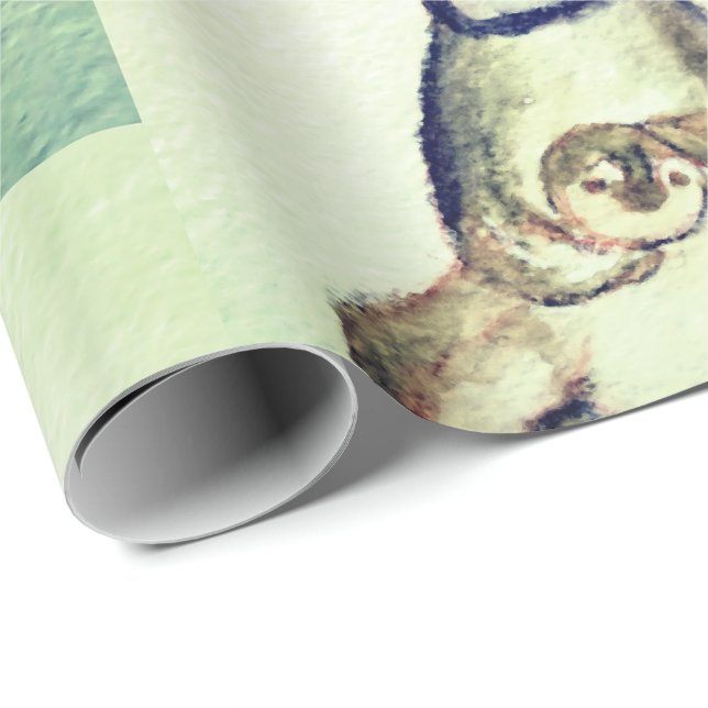 Cadeau Papier d'emballage de pingouins (Coin rond)