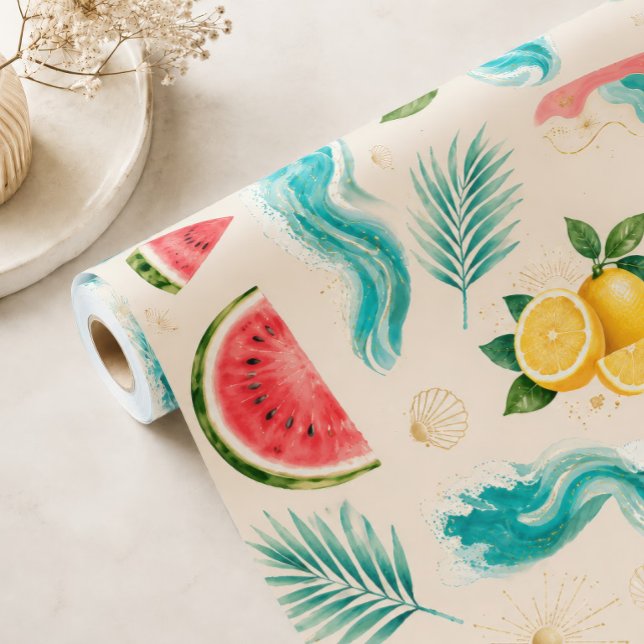 Cadeau Papier d'emballage de plage d'été (Créateur téléchargé)