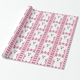 Cadeau Papier d'emballage de point de polka de Bichon
