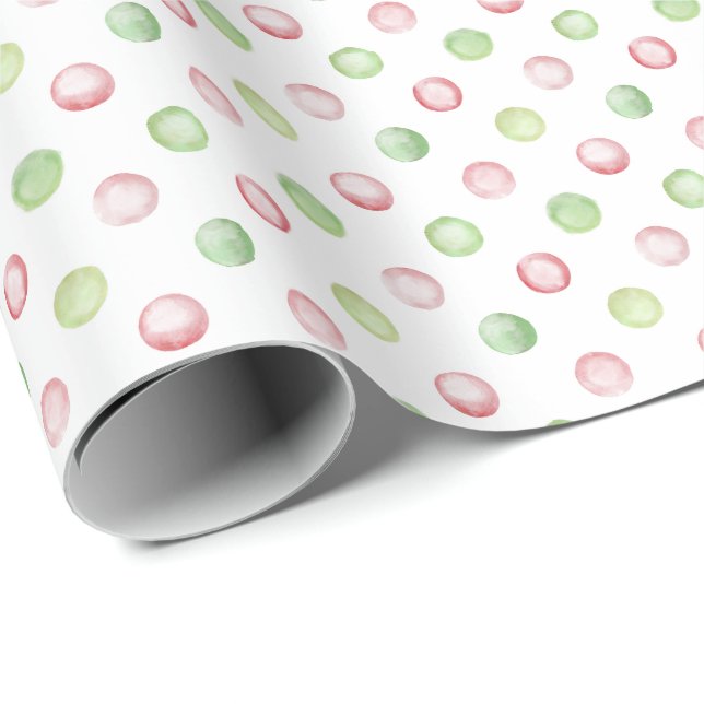 Cadeau Papier d'emballage de point de polka de Noël (Coin rond)