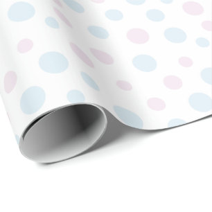 Cadeau Papier d'emballage de points de rose en pastel et