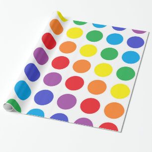 Cadeau Papier d'emballage de pois d'arc-en-ciel