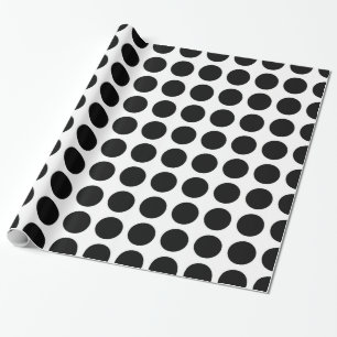Cadeau Papier d'emballage de pois noir