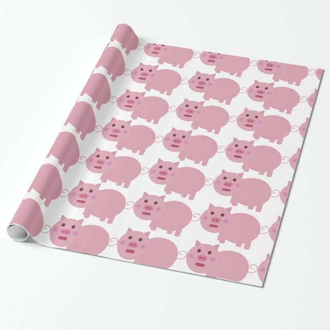 Cadeau Papier d'emballage de porc timide (Déroulé)