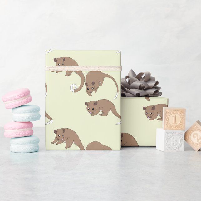 Cadeau Papier d'emballage de possums à queue annelée (Baby Shower)