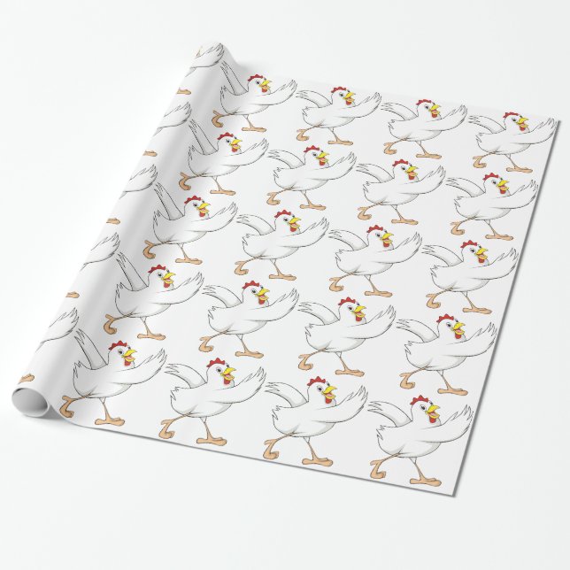 Cadeau Papier d'emballage de poulet heureux (Déroulé)