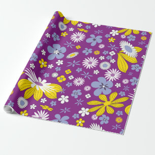 Cadeau papier d'emballage de puissance de fleur