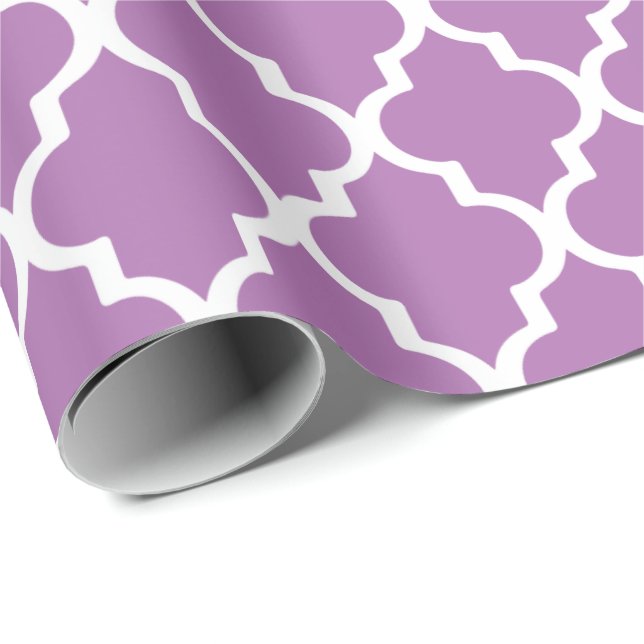 Cadeau Papier d'emballage de Quatrefoil - orchidée (Coin rond)