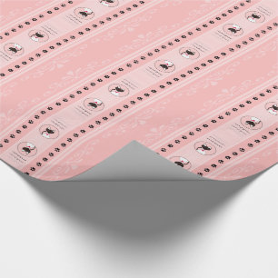 Cadeau Papier d'emballage de rayure rose de Moira de