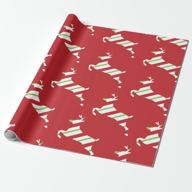Cadeau papier d'emballage de rennes de noël (Déroulé)