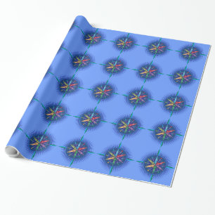 Cadeau Papier d'emballage de rose de boussole de kayaks