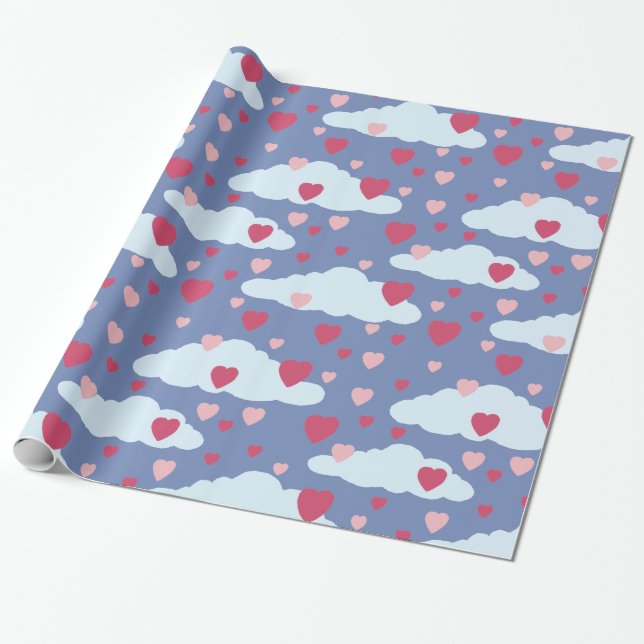 Cadeau Papier d'emballage de Saint-Valentin de coeurs de (Déroulé)