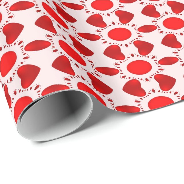 Cadeau Papier d'emballage de Saint-Valentin rouge de (Coin rond)