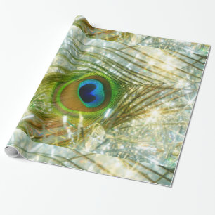 Cadeau Papier d'emballage de scintillement de plume de