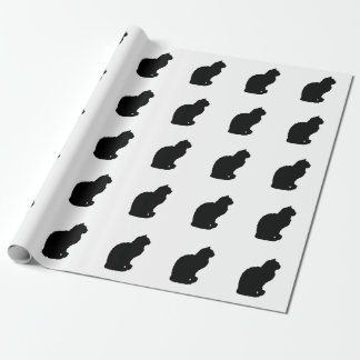 Cadeau Papier d'emballage de silhouette de chat noir et