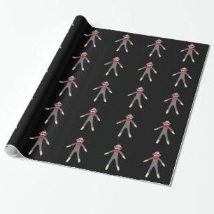 Cadeau Papier d'emballage de singe de chaussette