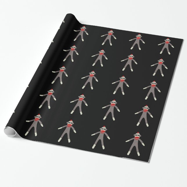 Cadeau Papier d'emballage de singe de chaussette (Déroulé)