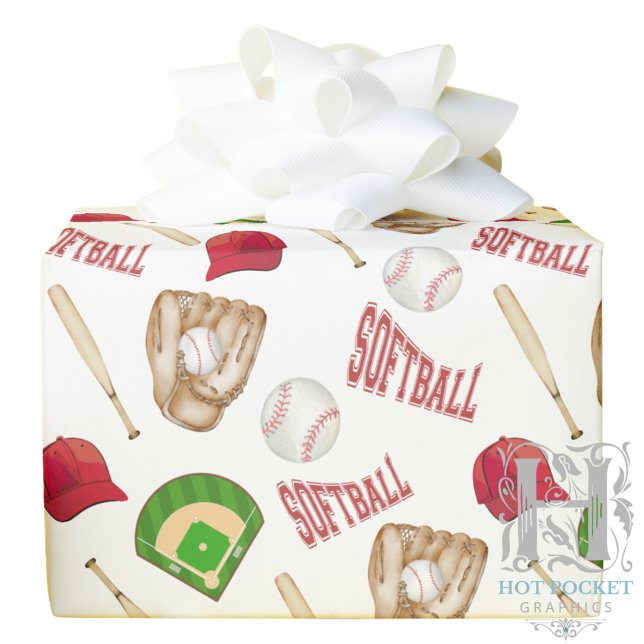 Cadeau Papier d'emballage de softball (Créateur téléchargé)