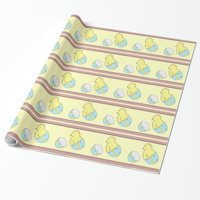 Cadeau Papier d'emballage de Surpise de poussin de bébé (Déroulé)