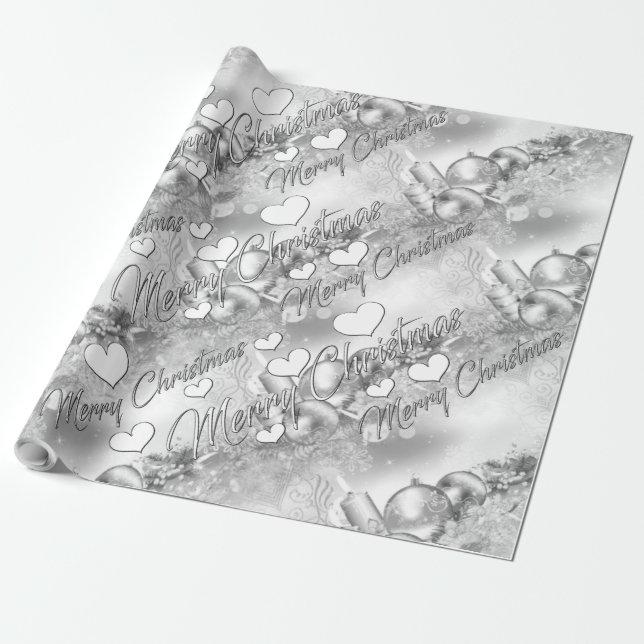 Cadeau Papier d'emballage de thème monochrome de Noël (Déroulé)