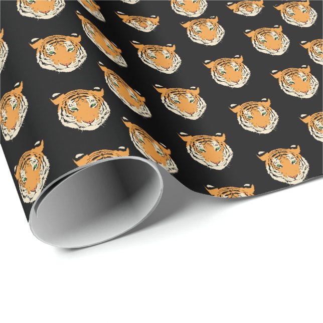 Cadeau Papier d'emballage de tigre (Coin rond)