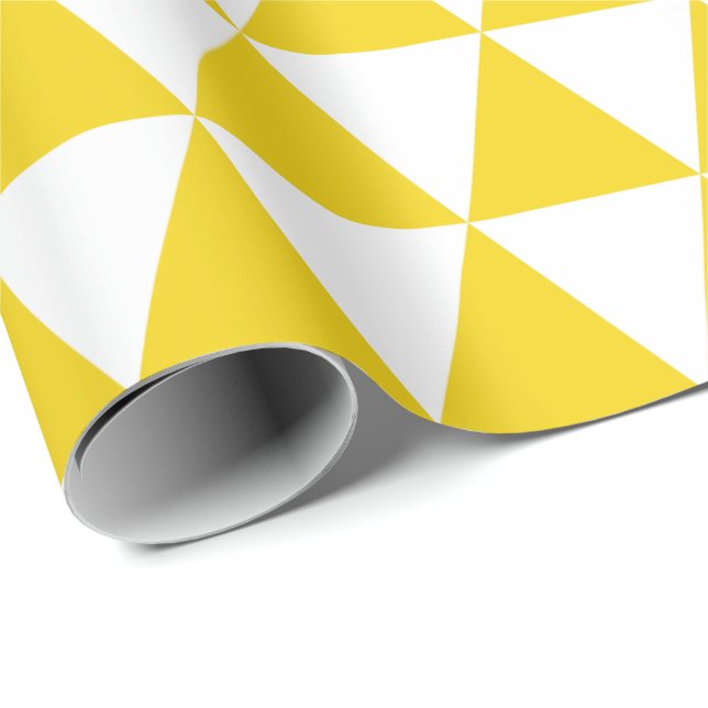 Cadeau Papier d'emballage de triangles jaune citron (Coin rond)
