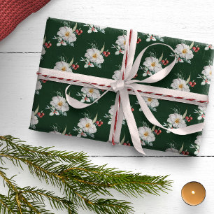 Cadeau Papier d'emballage de vacances botanique vert
