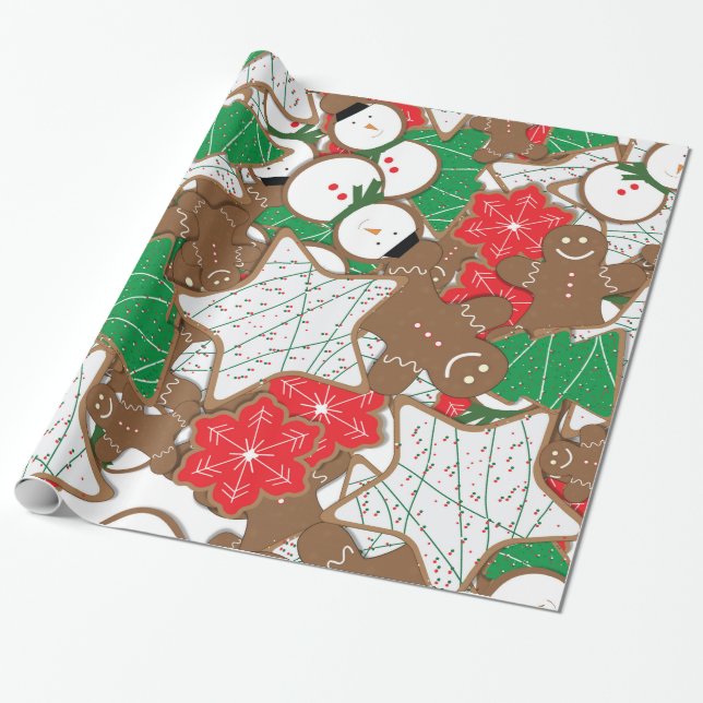 Cadeau Papier d'emballage de vacances de biscuits de Noël (Déroulé)