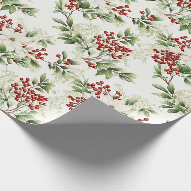 Cadeau Papier d'emballage de vacances Holly (Coin)